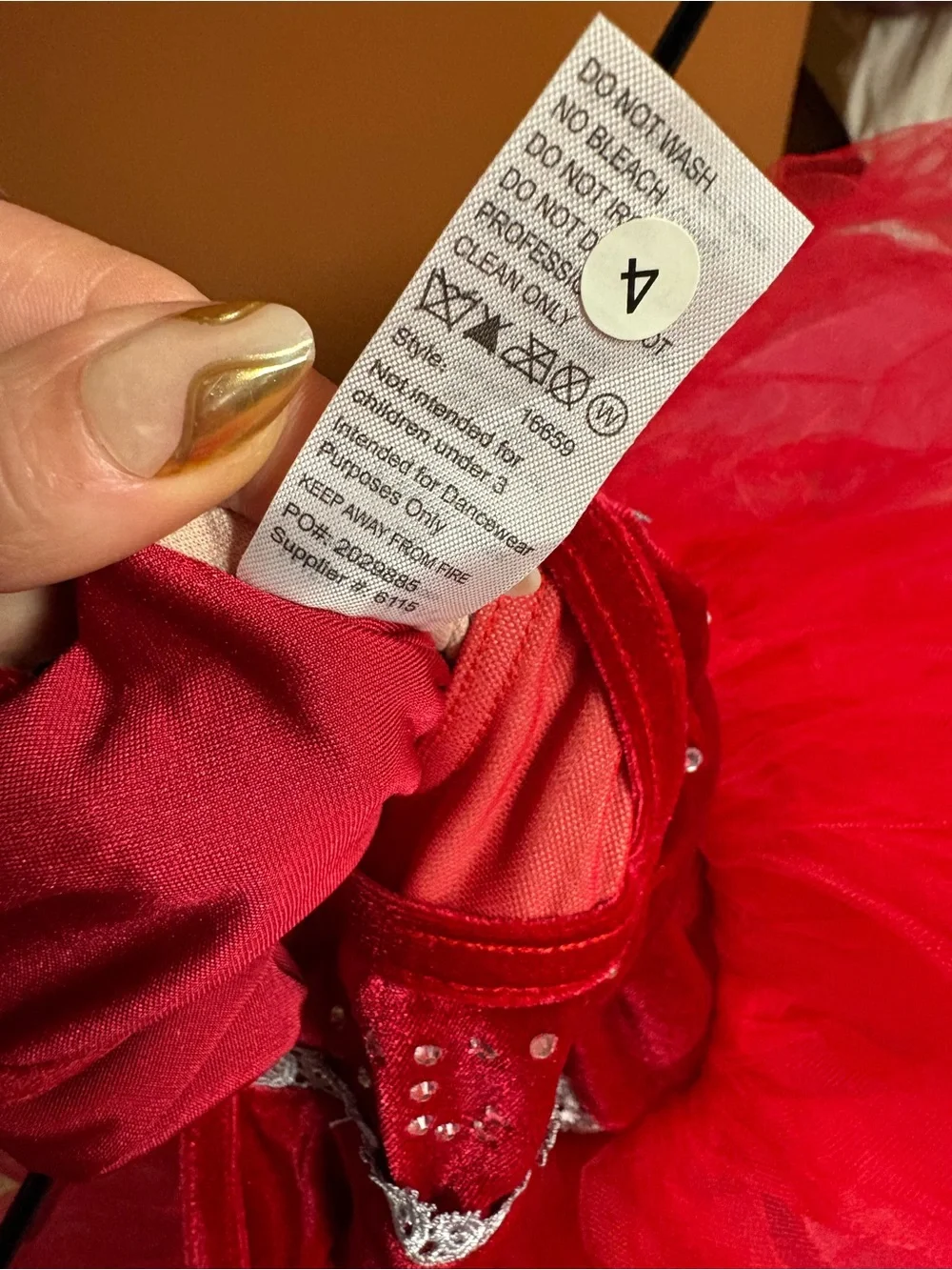 Weissman Red Tulle Sparkle Ballet Costume